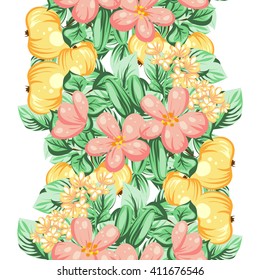 Abstract elegance seamless pattern with floral background