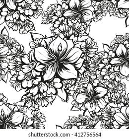 Abstract elegance seamless pattern with floral background