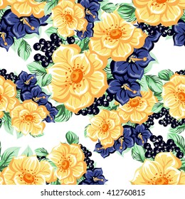 Abstract elegance seamless pattern with floral background