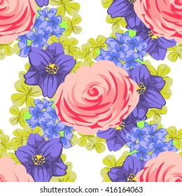 Abstract elegance seamless pattern with floral background
