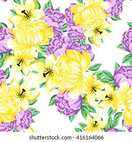 Abstract elegance seamless pattern with floral background