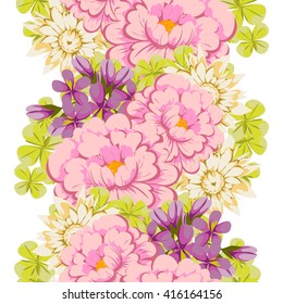 Abstract elegance seamless pattern with floral background