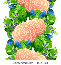 Abstract elegance seamless pattern with floral background