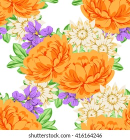 Abstract elegance seamless pattern with floral background