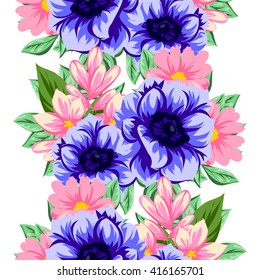 Abstract elegance seamless pattern with floral background