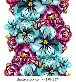 Abstract elegance seamless pattern with floral background