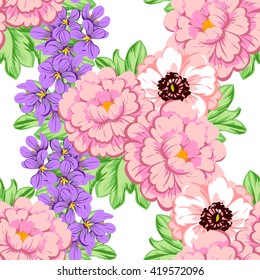 Abstract elegance seamless pattern with floral background
