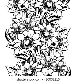 Abstract elegance seamless pattern with floral background