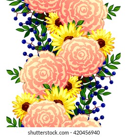 Abstract elegance seamless pattern with floral background