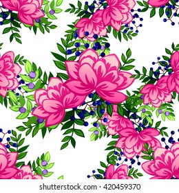 Abstract elegance seamless pattern with floral background