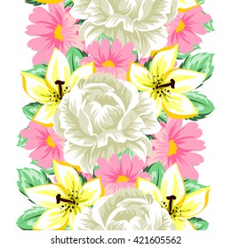 Abstract elegance seamless pattern with floral background