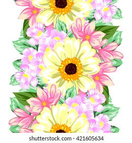 Abstract elegance seamless pattern with floral background