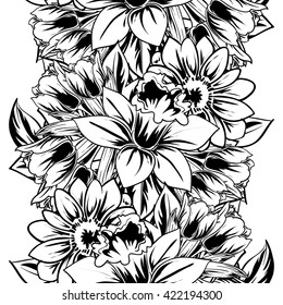 Abstract elegance seamless pattern with floral background