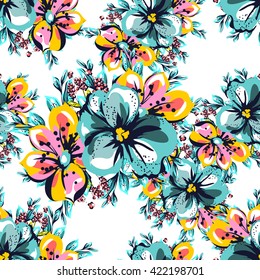 Abstract elegance seamless pattern with floral background