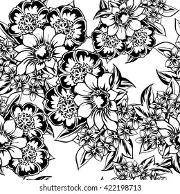 Abstract elegance seamless pattern with floral background