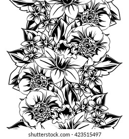 Abstract elegance seamless pattern with floral background