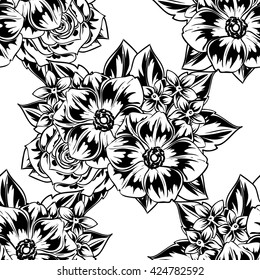 Abstract elegance seamless pattern with floral background
