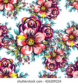 Abstract elegance seamless pattern with floral background
