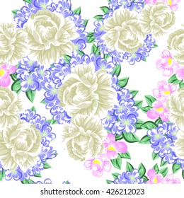 Abstract elegance seamless pattern with floral background