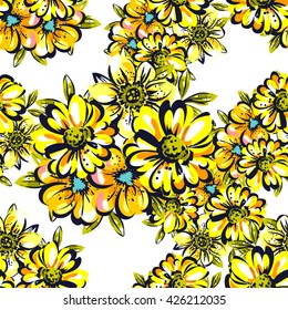 Abstract elegance seamless pattern with floral background