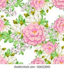 Abstract elegance seamless pattern with floral background
