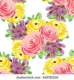 Abstract elegance seamless pattern with floral background