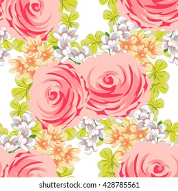 Abstract elegance seamless pattern with floral background