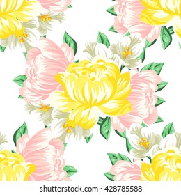 Abstract elegance seamless pattern with floral background