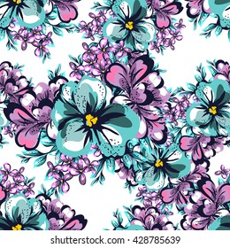 Abstract elegance seamless pattern with floral background