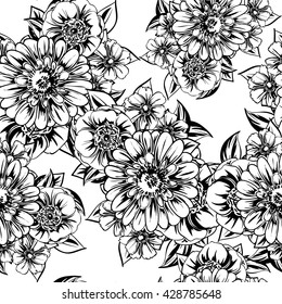Abstract elegance seamless pattern with floral background