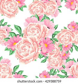 Abstract elegance seamless pattern with floral background