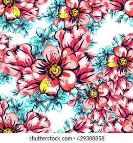 Abstract elegance seamless pattern with floral background