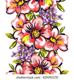 Abstract elegance seamless pattern with floral background