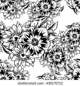 Abstract elegance seamless pattern with floral background