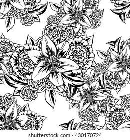 Abstract elegance seamless pattern with floral background Abstract elegance seamless pattern with floral background