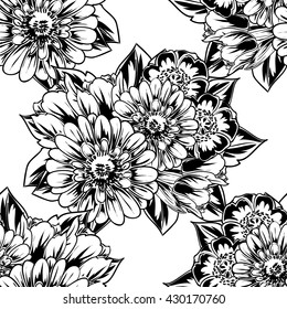 Abstract elegance seamless pattern with floral background