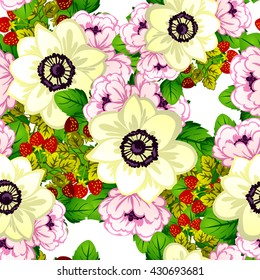 Abstract elegance seamless pattern with floral background