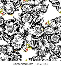 Abstract elegance seamless pattern with floral background