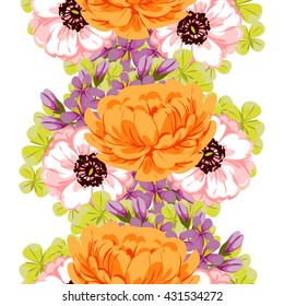 Abstract elegance seamless pattern with floral background