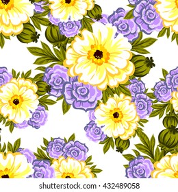 Abstract elegance seamless pattern with floral background
