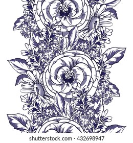 Abstract elegance seamless pattern with floral background