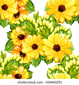 Abstract elegance seamless pattern with floral background
