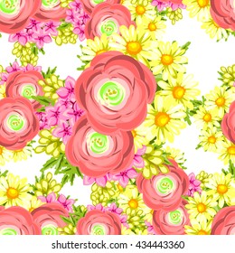 Abstract elegance seamless pattern with floral background