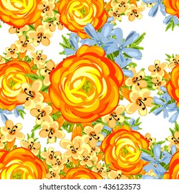 Abstract elegance seamless pattern with floral background