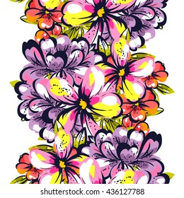 Abstract elegance seamless pattern with floral background