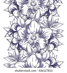 Abstract elegance seamless pattern with floral background