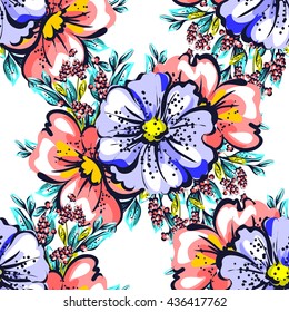 Abstract elegance seamless pattern with floral background