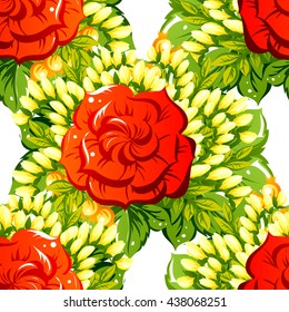 Abstract elegance seamless pattern with floral background