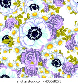 Abstract elegance seamless pattern with floral background