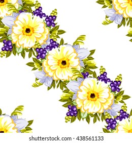 Abstract elegance seamless pattern with floral background